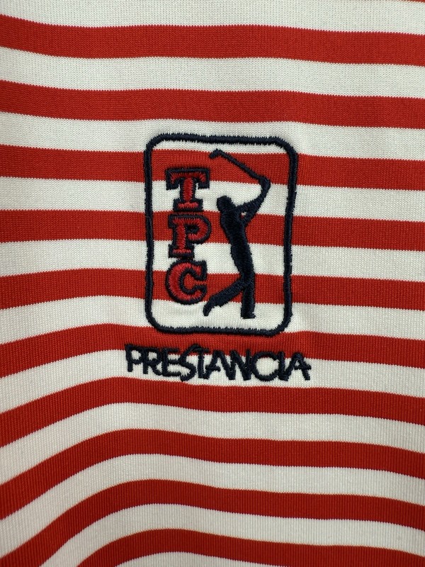 Fairway Greene Tech TPC PRESTANCIA Polo Shirt Mens XL Red White USA Golf Stretch gallery