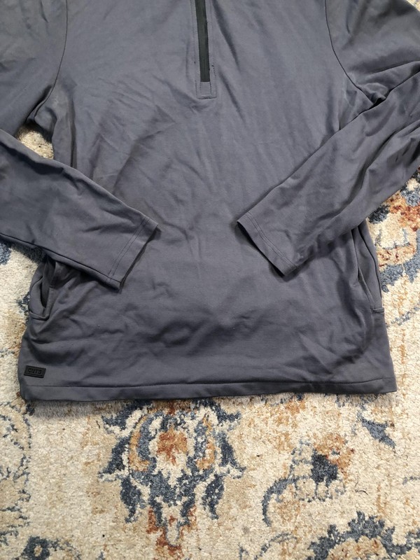 Cuts Pullover Mens Large Gray 1/4 Zip Long Sleeve Mock Neck Casual Athletic Top gallery