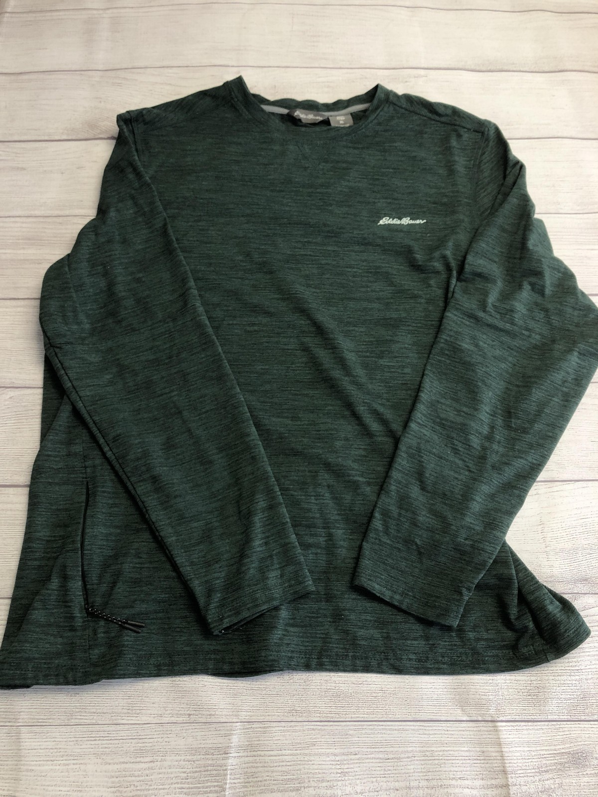 Eddie Bauer Tech Crew Shirt Mens XL Green Long Sleeve Athletic Performance Top gallery