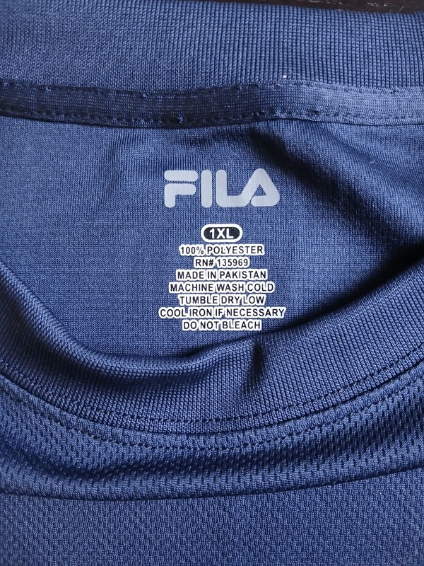 Men's Size 1XL Big and Tall Fila S/S Navy Athletic Shirt #500C gallery