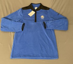 Nike Ryder Cup Golf Pullover Therma Fit USA Logo 1/4 Zip Fleece Small Blue NWT