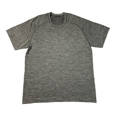 Lululemon Mens Crew Neck Short Sleeve T Shirt Size L Gray Work Out Athletic