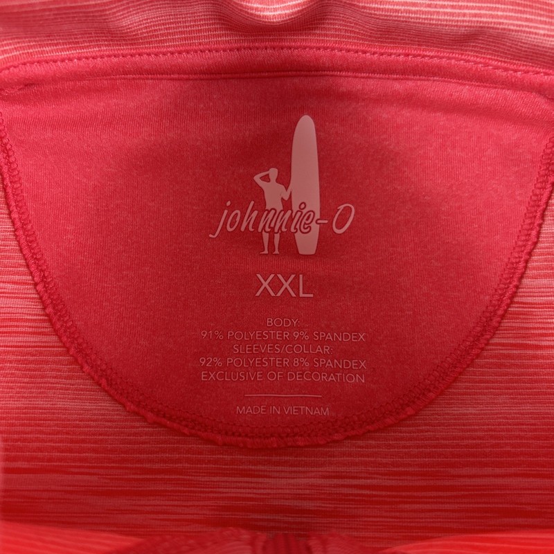 Johnnie-O Golf Pullover Bert 1/4 Zip XXL Pink Striped Polyester NWT MSRP $118 gallery