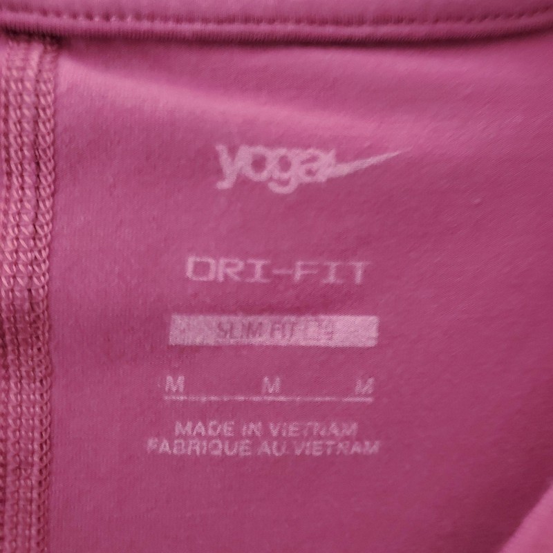 Nike Yoga Dri-FIT Shirt Mens Medium Purple Slim Fit Short Sleeve Athletic Tee gallery