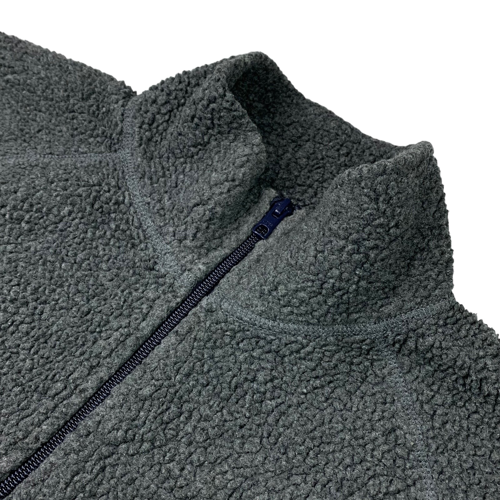 J.Crew Men’s Teddy Sherpa 1/4 Zip Pullover Gray/Navy Blue • Large gallery