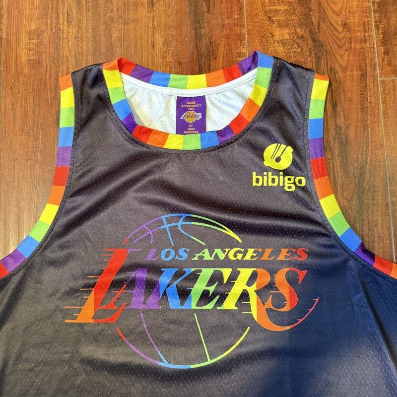 LA Lakers Jersey Men's Sz XL LGBTQ PRIDE Night 2023 Rare Preowned Read Info Blw! gallery