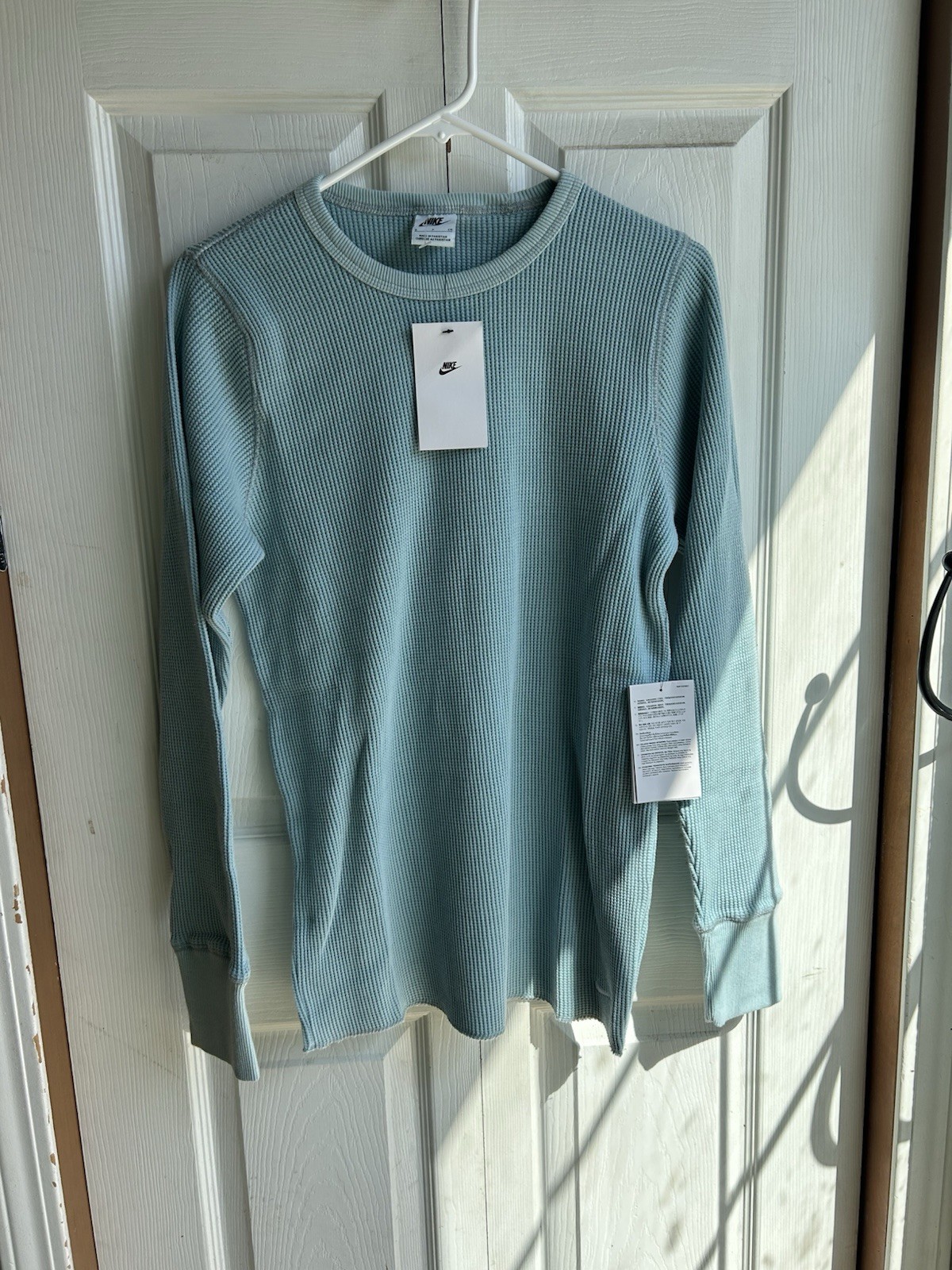 NWT Men’s Nike Life Heavyweight Waffle Thermal Longsleeve Teal FZ6579-422 Sz S gallery