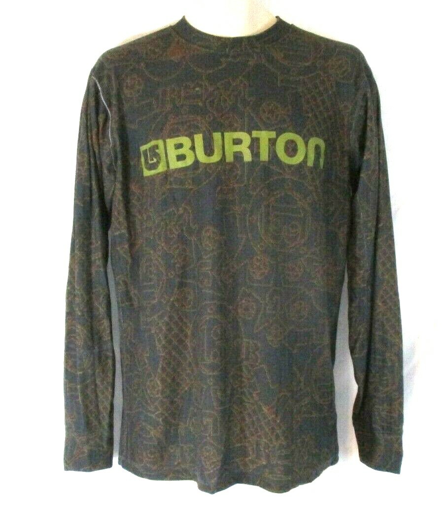 Burton Snowboard Ski Shirt Spell Out Gray Small Pull On Long Sleeve Mens CBY19 gallery
