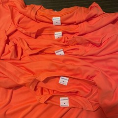 Men’s Medium SPORT-TEK Short Sleeve Neon Orange,Tee Shirts. 5 Pack.