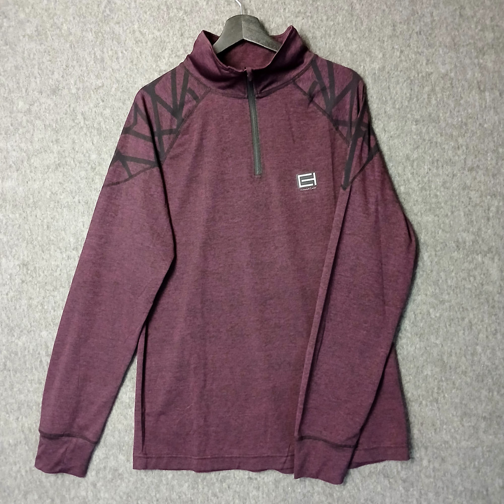 Tahari Sport Shirt Mens XL Athleisure Pullover 1/4 Zip Heather L/SLV Performance