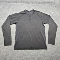 Lululemon Shirt Men’s Size Medium Dark Gray Metal Vent Tech 3 Henley Long Sleeve