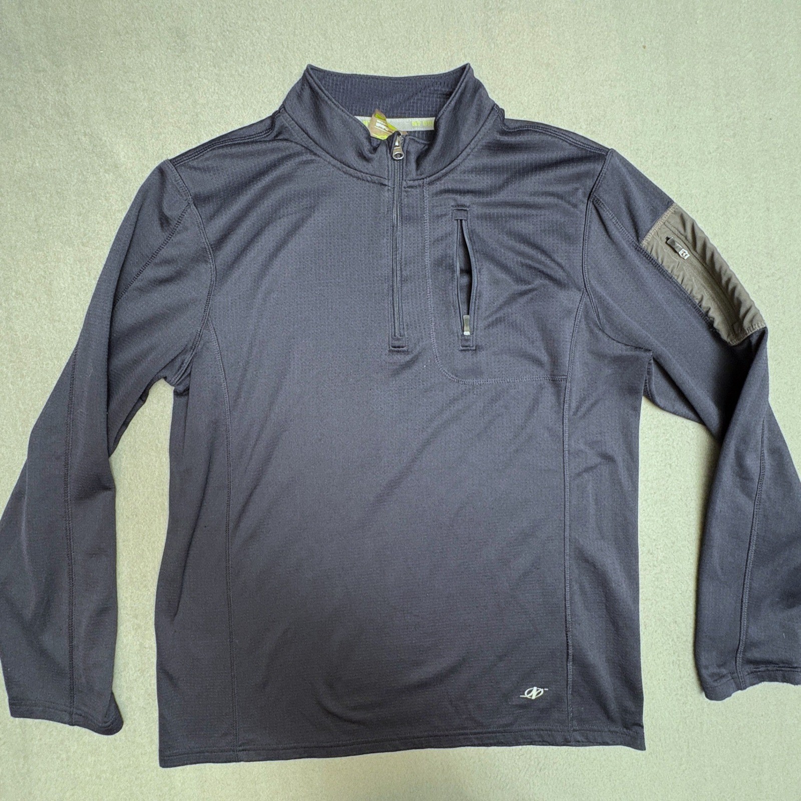 NordicTrack NT Dri Mens Medium Gray Quarter Zip Pullover Athletic Shirt Pocket gallery