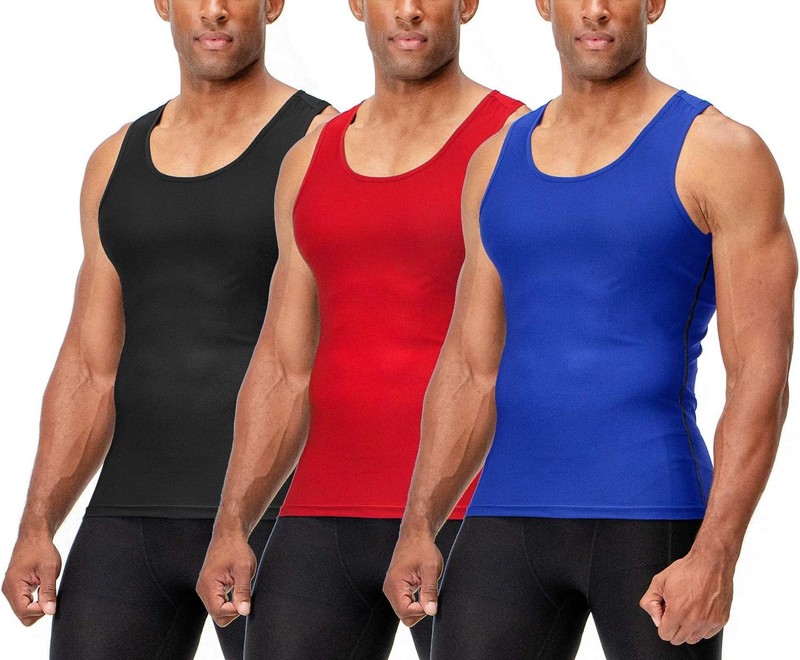 DEVOPS 3 Pack Men Muscle Dry Fit Compression Tank Top gallery