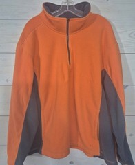 Athletic Works Orange, Gray Fleece Pullover 1/4 Zip Mens XL Hunting Outdoor Nice