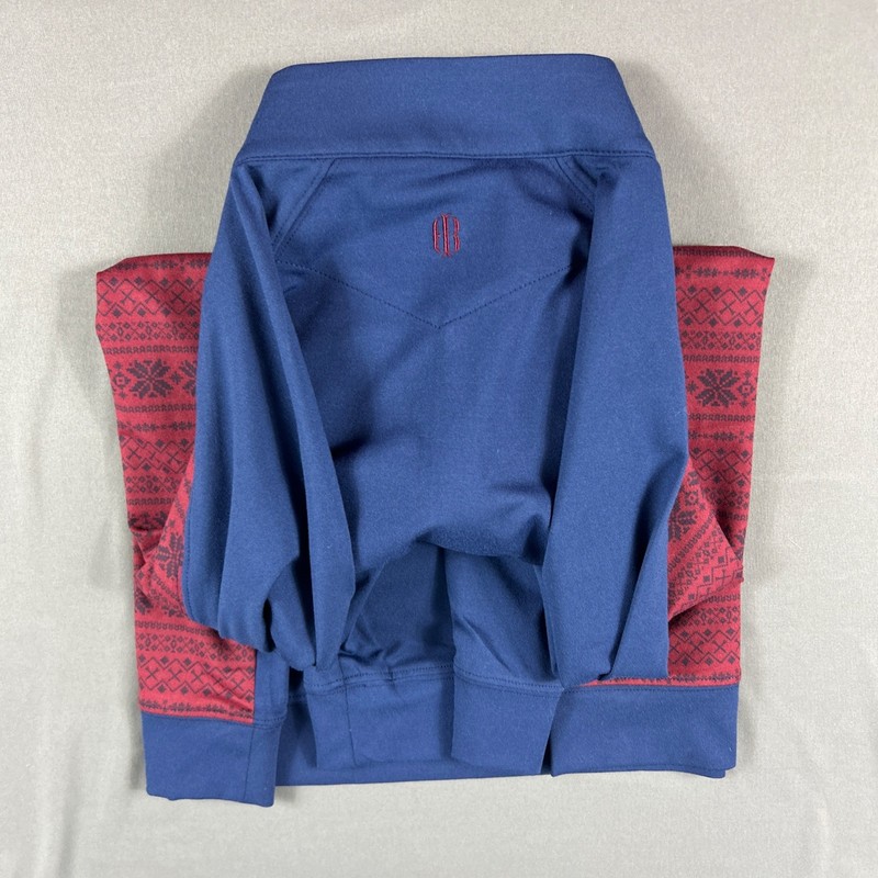 Holderness & Bourne Golf Pullover Sleeve Logo 1/4 Zip Medium Blue Red MSRP $125 gallery