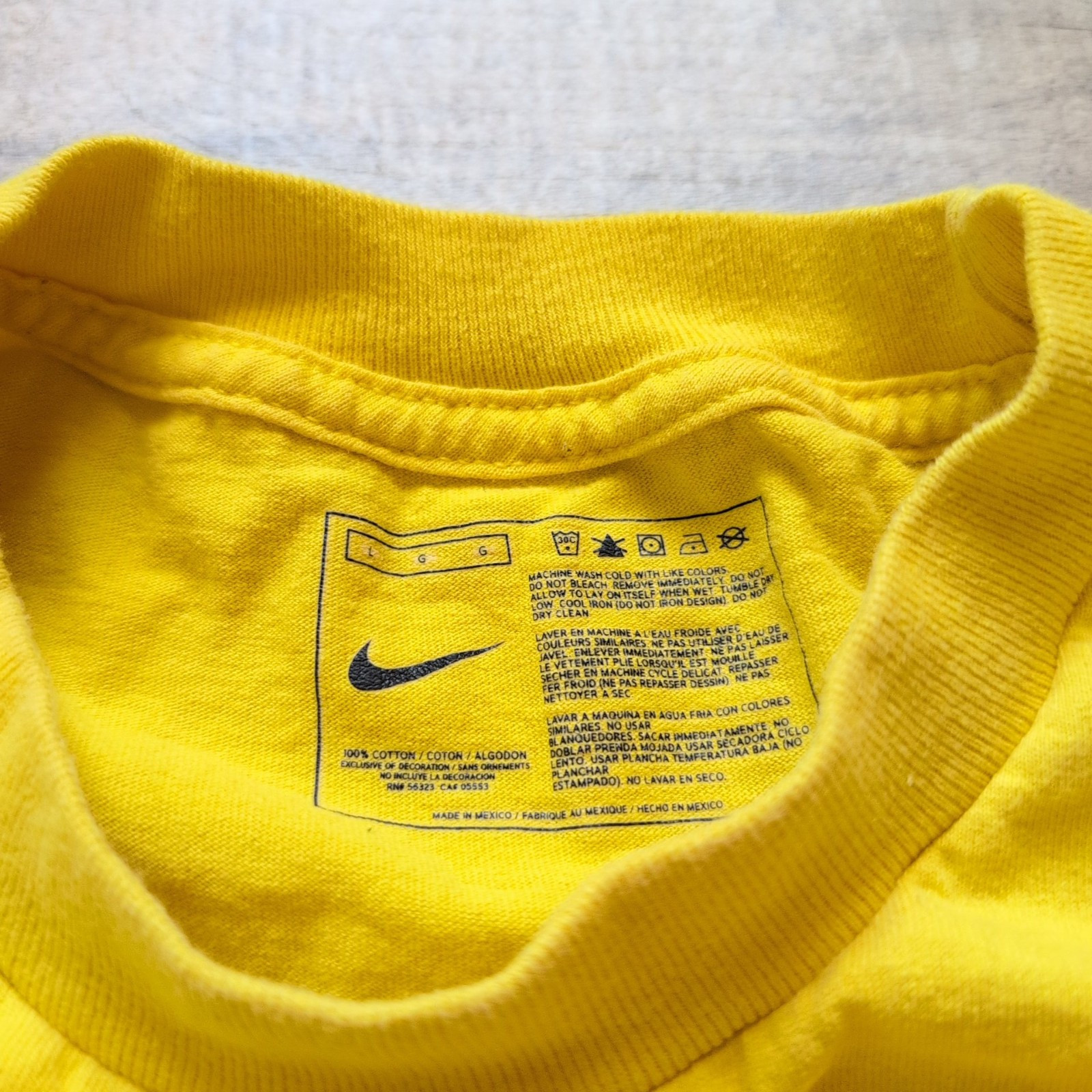 Vintage 90's Nike Mens T-Shirt Size Large L Yellow 100% Cotton Just Do It Logo gallery