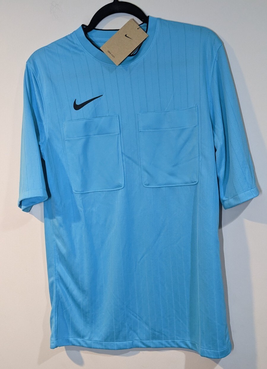 Nike Dri Fit Soccer Blue Double Pocket Referee Jersey DH8024-447 Men's Size M gallery