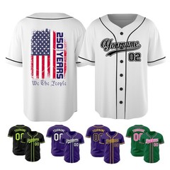 America 250th Anniversary Baseball Jersey Patriotic