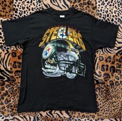 Vtg 90s 1994 Pittsburgh Steelers Helmet T Shirt mens USA Made Salem M #107