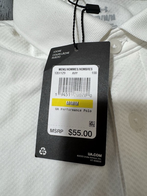 Under Armour Team Tech Mens Short Sleeve White Polo Shirt NEW w/ Tag Medium gallery