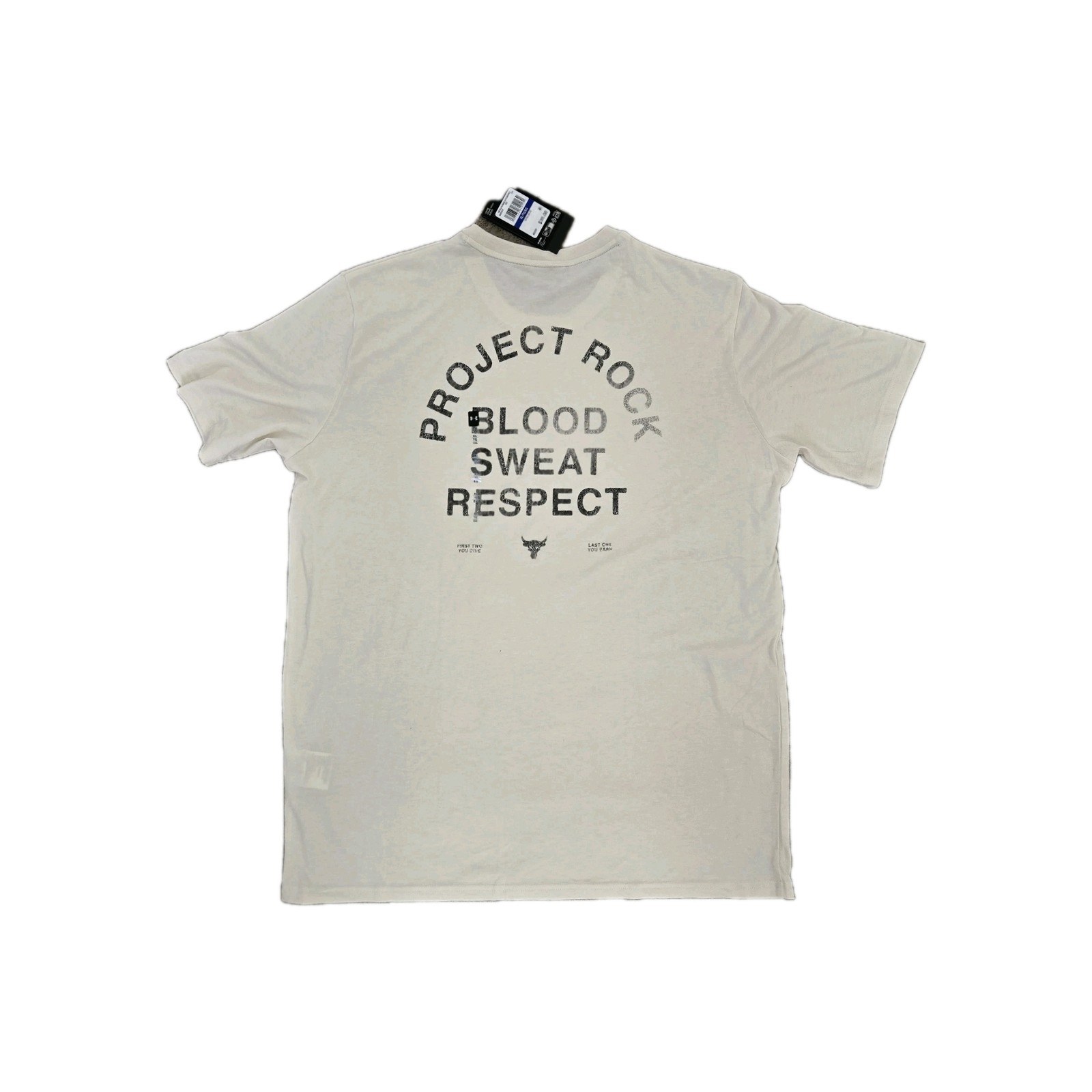 Under Armour Project Rock Shirt XL NWT Blood Sweat Respect Cream Beige 6005027 gallery