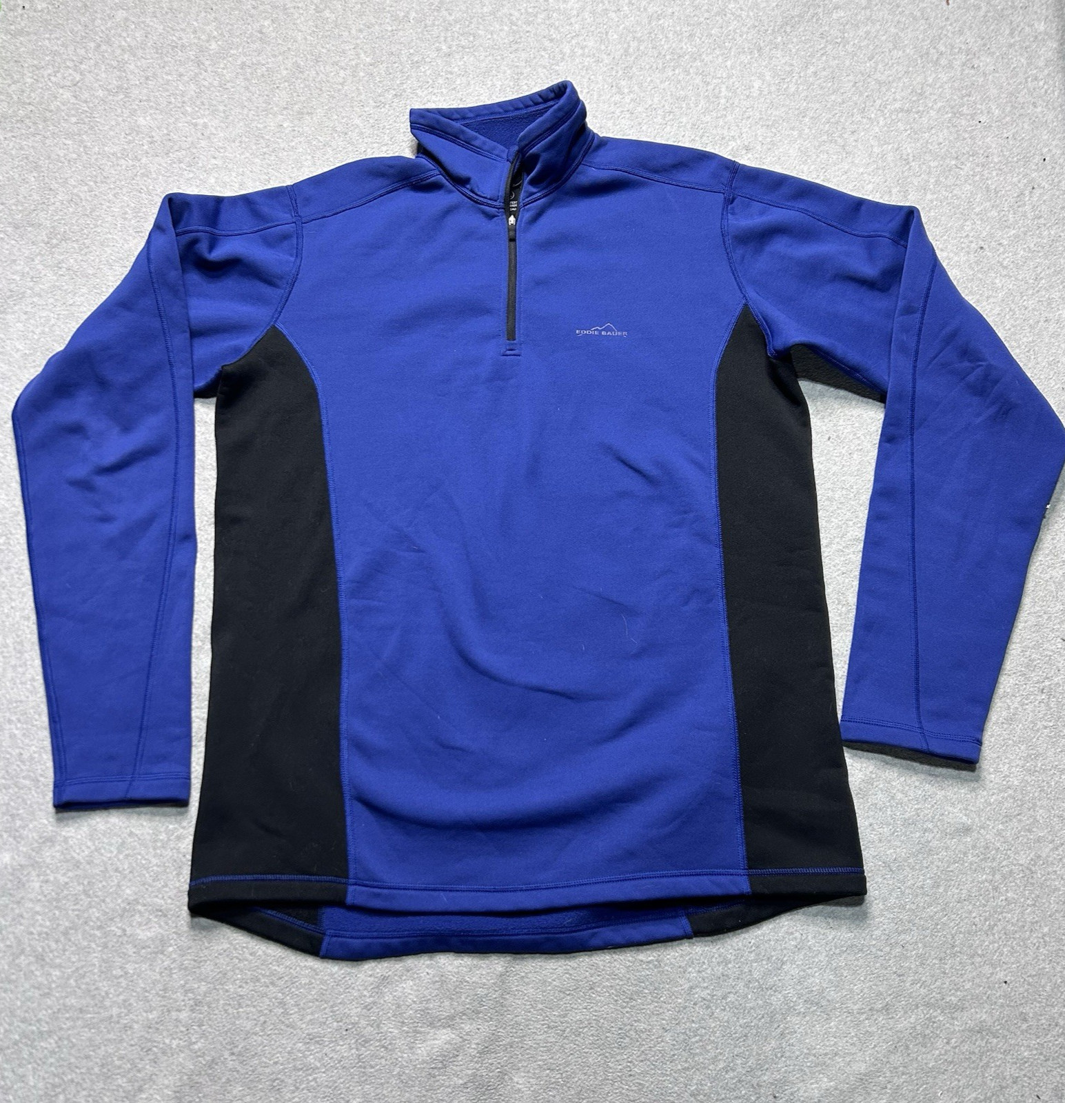 Eddie Bauer Sport 1/4 Zip Pullover Mens XLT Blue Fleece Performance Stretch gallery