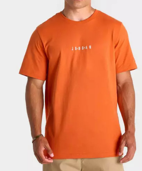 Jordan T Shirt Mens Medium Air Graphic Embroidered Logo Short Sleeve Crew Orange gallery