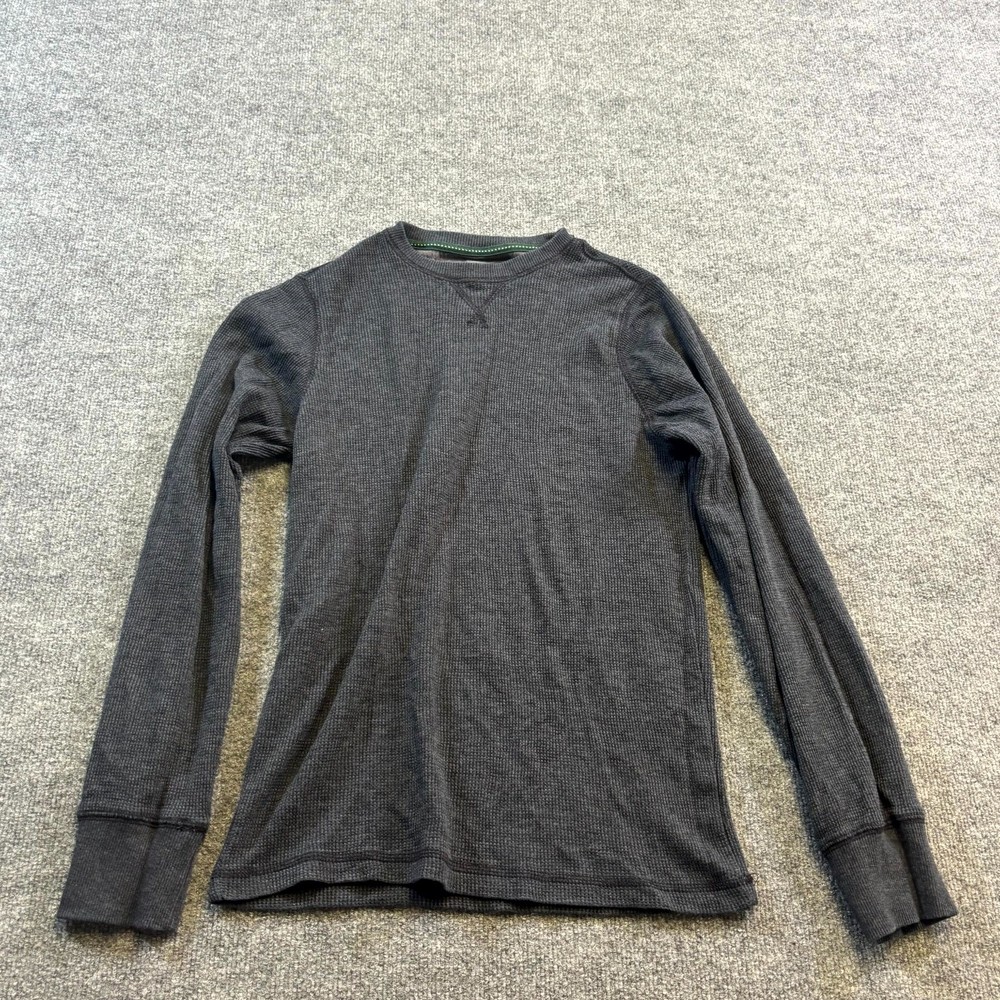 G.H. Bass & Co. Thermal Top Mens Small Gray Waffle Knit Long Sleeve Performance