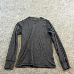 G.H. Bass & Co. Thermal Top Mens Small Gray Waffle Knit Long Sleeve Performance
