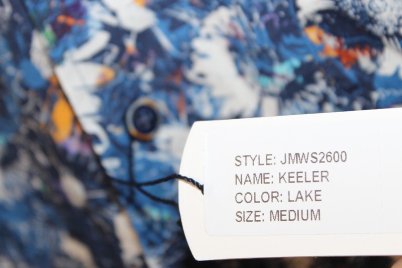 Johnnie-O Keeler Top Shelf Men Button Up Medium Blue Floral Stretch Shirt NEW gallery
