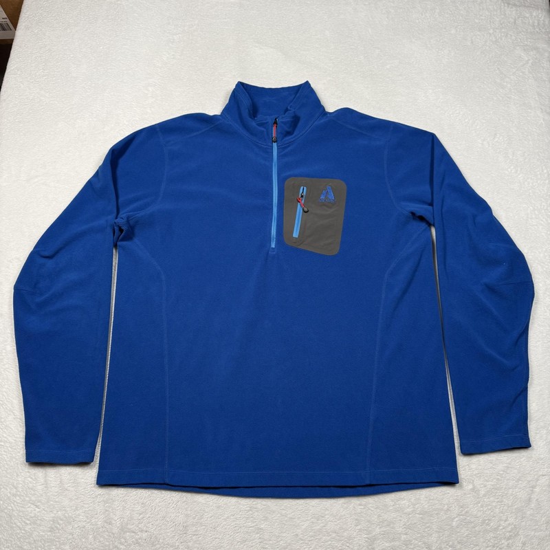 Eddie Bauer First Ascent Pullover Mens Tall XL Blue Fleece Quarter Zip Pocket gallery