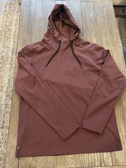 01. ALGO Performance Hoodie Pullover Mens Medium Burgundy