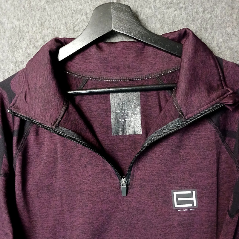 Tahari Sport Shirt Mens XL Athleisure Pullover 1/4 Zip Heather L/SLV Performance gallery