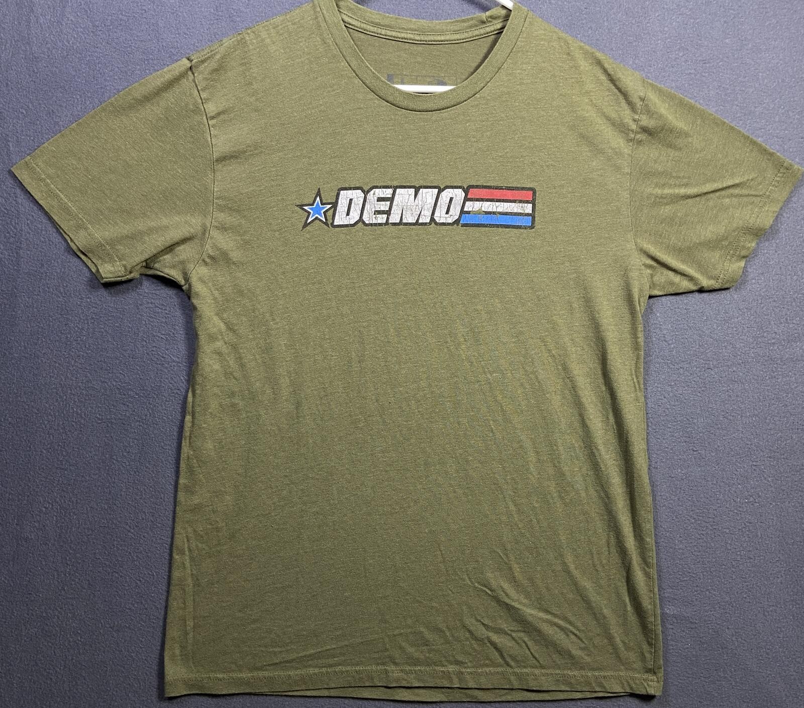 Hunker Brand Large GI Joe Demo Olive Green Graphic T-Shirt Approx. 21x27.5 in gallery