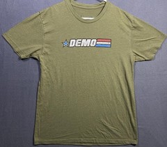 Hunker Brand Large GI Joe Demo Olive Green Graphic T-Shirt Approx. 21×27.5 in