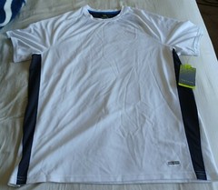 TEK GEAR Men’s XL White/Black Short Sleeve Performance Shirt Brand New NWT