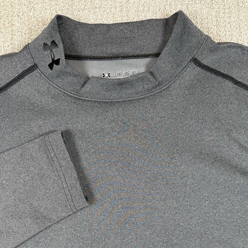 Under Armour Men's 3XL Gray Coldgear Fleece Compression Shirt Long Sleeve