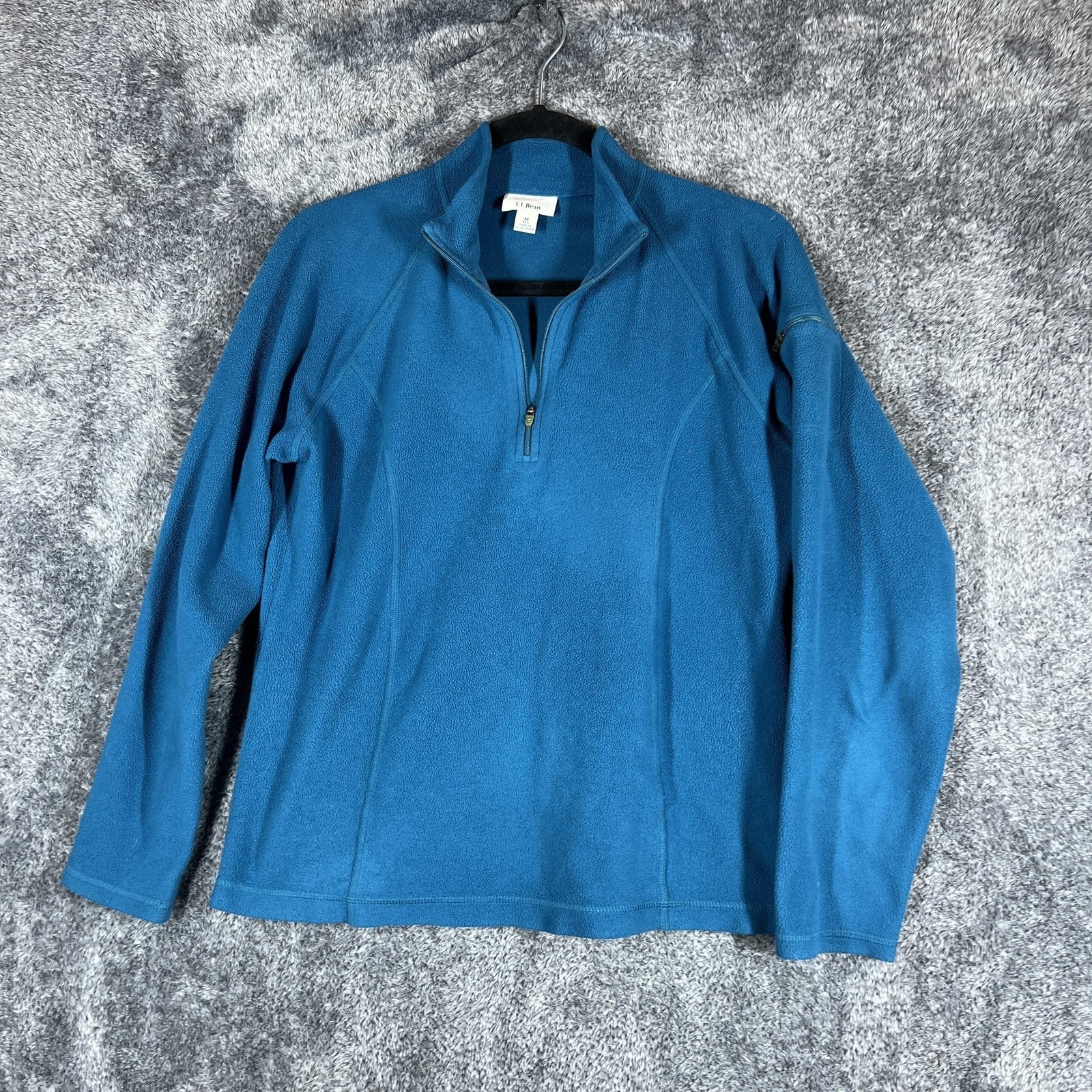 LL Bean Pullover Mens Medium Half Zip Fleece Jacket Outdoors Hiking 247229 gallery