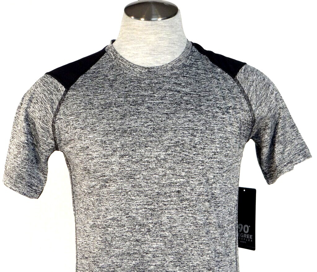 90 Degree By Reflex Cationic Charcoal Short Sleeve Athletic Shirt Men's NWT gallery