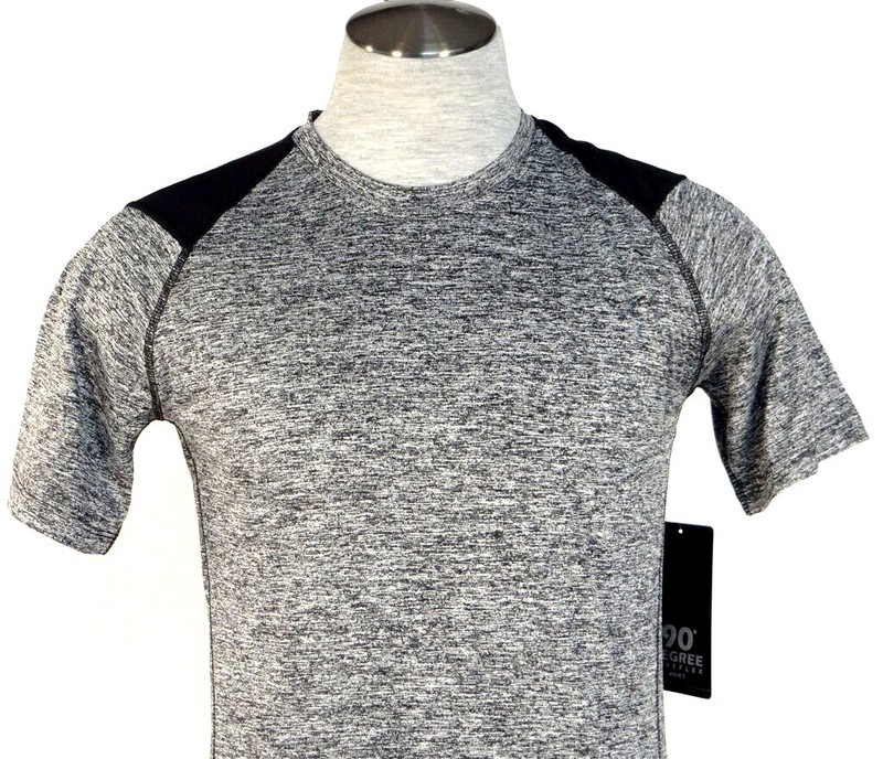 90 Degree By Reflex Cationic Charcoal Short Sleeve Athletic Shirt Men's NWT gallery