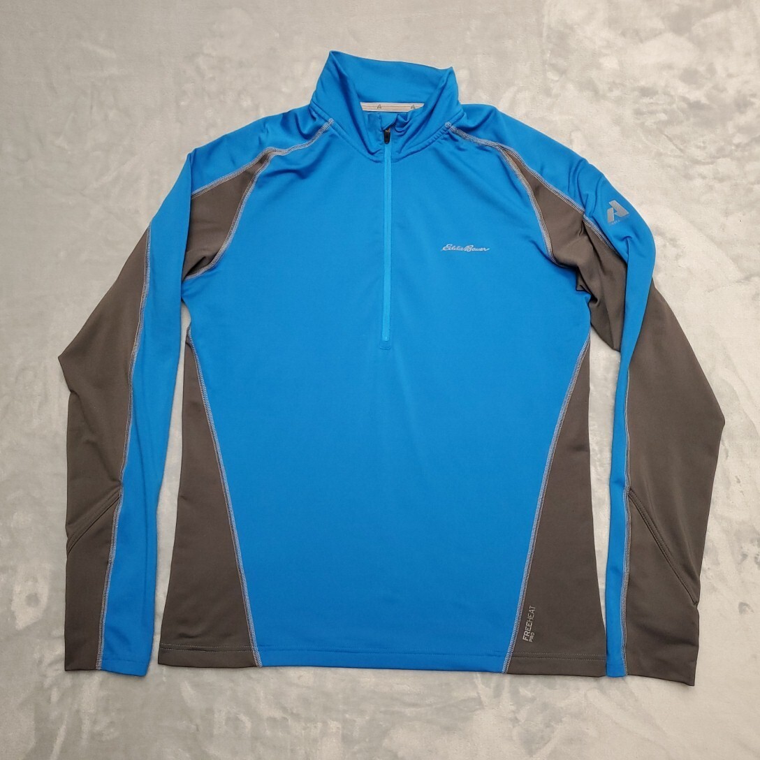 Eddie Bauer First Ascent Shirt Mens Medium Blue Freeheat Pro 1/2 Zip Pullover gallery