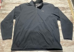 Under Armour Mens 2XL Black Cold Gear 1/4 Zip Pullover Long Sleeve Storm