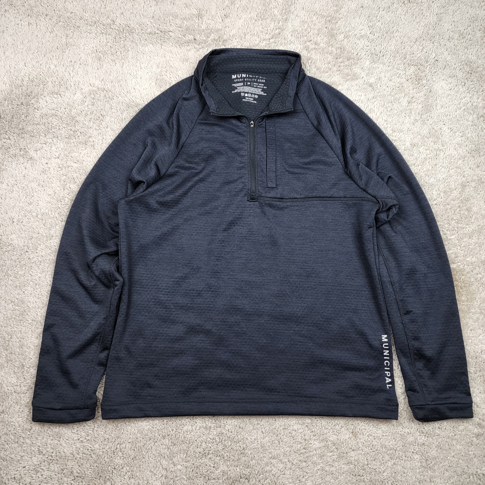 Municipal Boxing Mens Size Medium M Gym Pullover Quarter Zip Sweater Active USA gallery