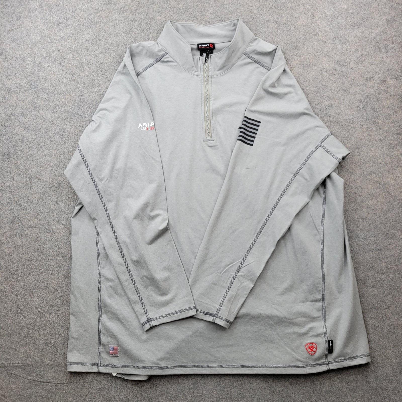 Ariat FR Pullover Mens 3XL Gray 1/4 Zip Long Sleeve Flame Resistant Workwear Top gallery
