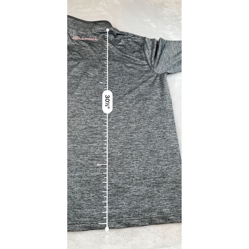 Oklahoma Sooners Colosseum Pullover Gray Red Quarter Zip Men's Size L gallery