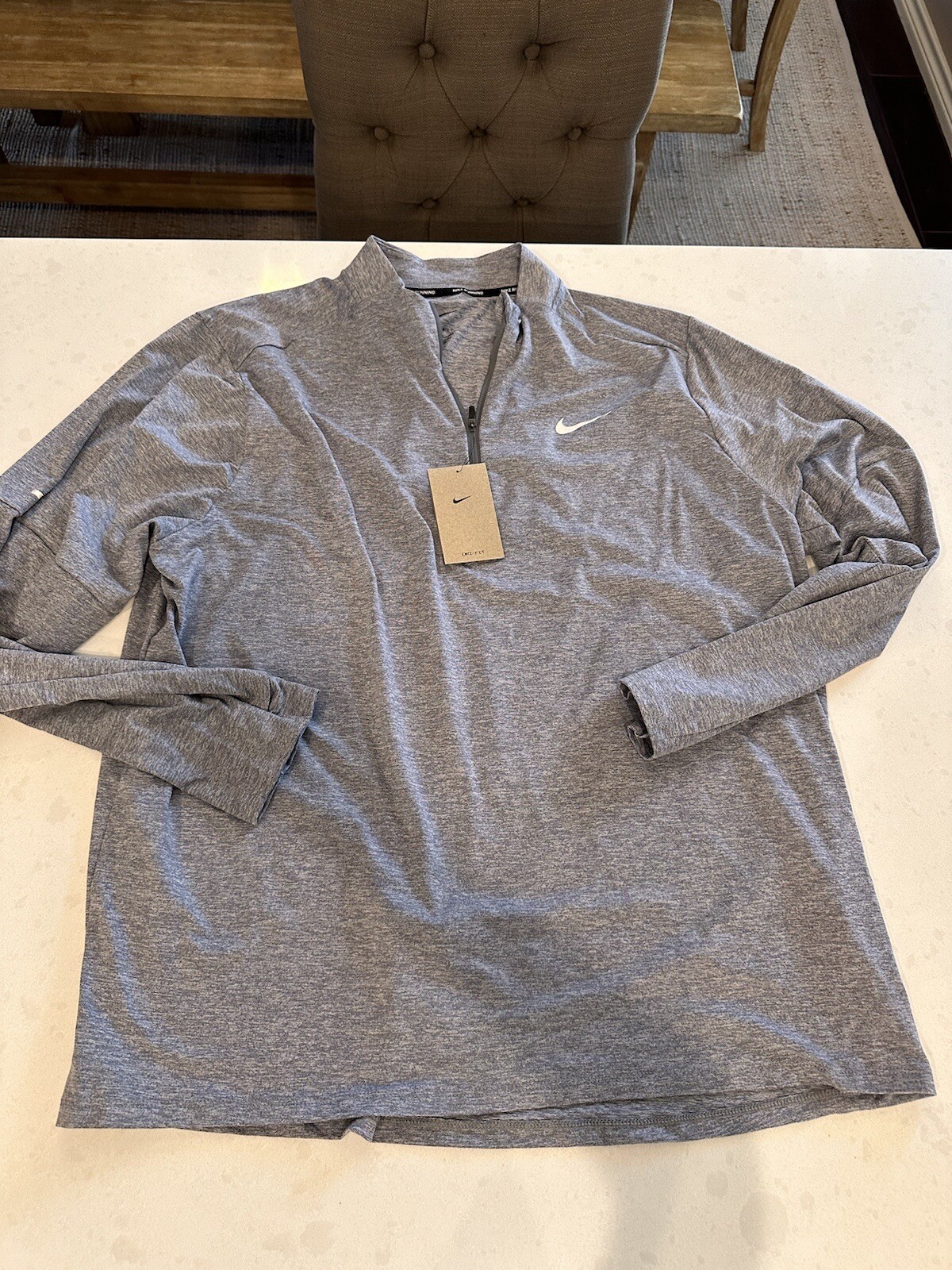 Nike Element 2.0 1/4 Zip Reflective Running Top Size 2XL Smoke Grey NWT gallery