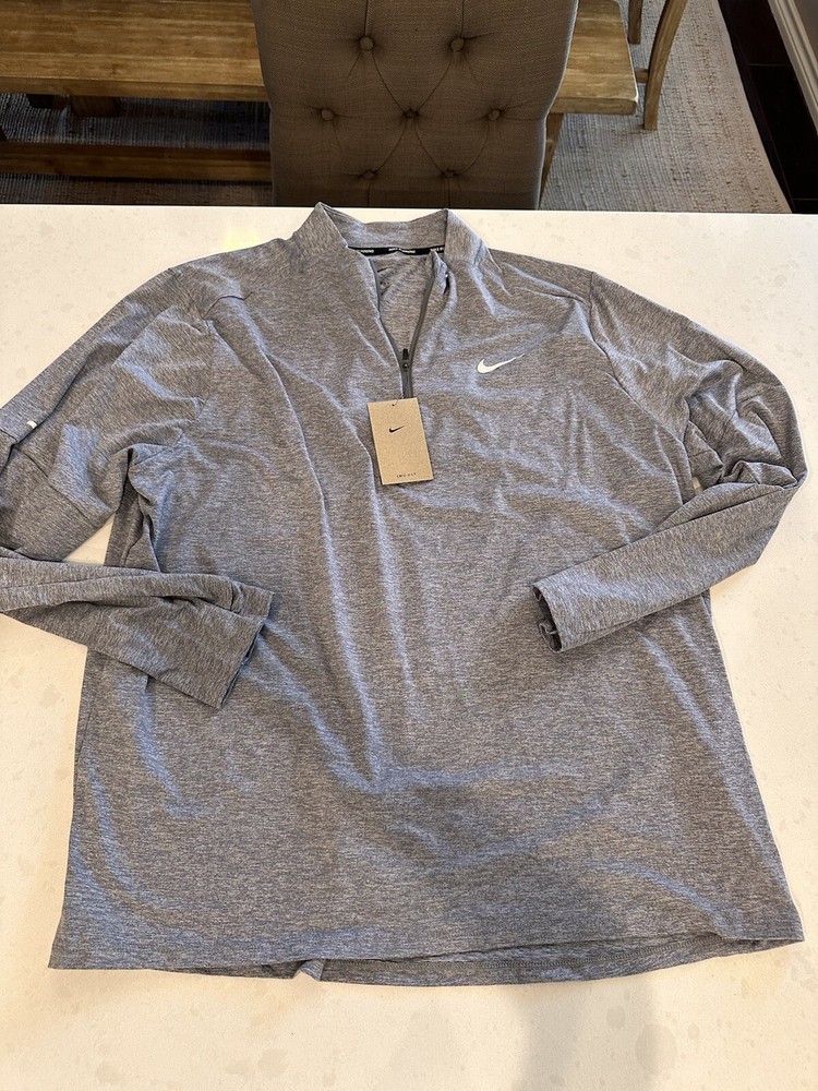 Nike Element 2.0 1/4 Zip Reflective Running Top Size 2XL Smoke Grey NWT
