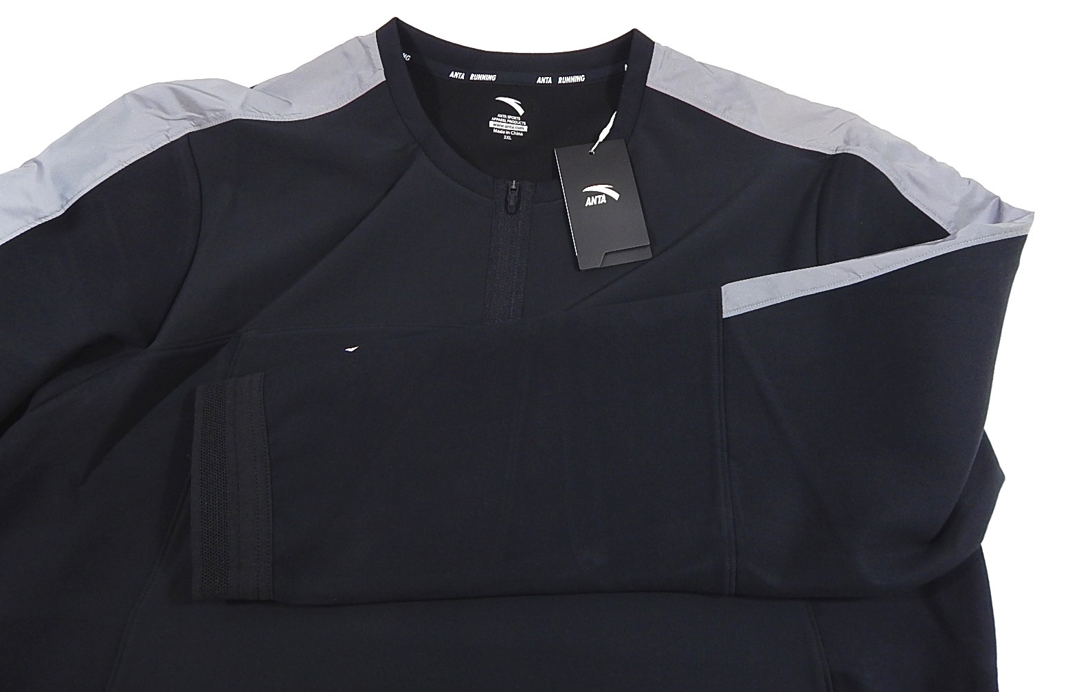 Anta Running Reflective Ahtletic Sweatshirt Basic Black 3XL New 552210536-3 gallery