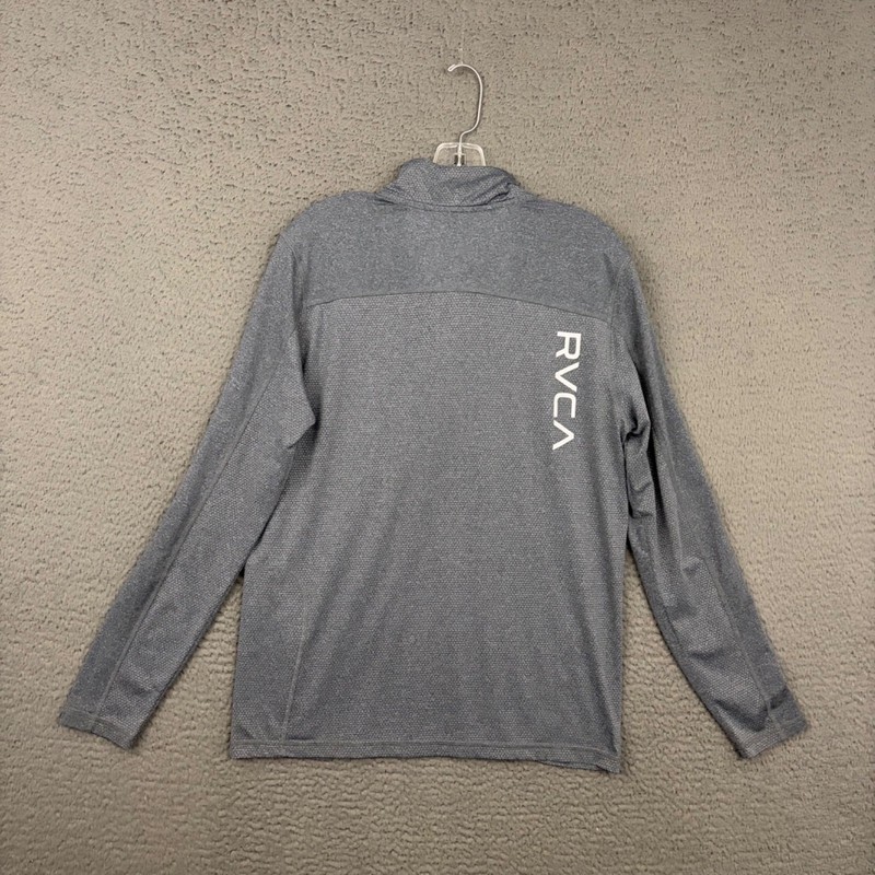 RVCA Pullover Mens Small Gray 1/4 Zip Long Sleeve Zipper Pocket Activewear Gym gallery