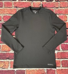 Nobull Waffle Knit Thermal Long Sleeve Shirt Athletic Gymwear Mens Medium Gray